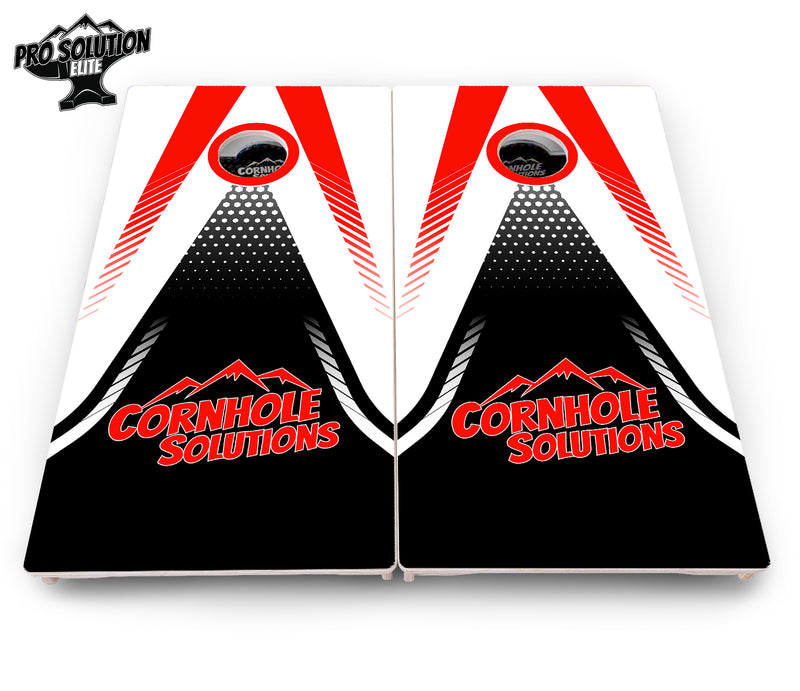 Pro Solution Elite - Red & Black CS Logo Design Options - Professional Tournament Cornhole Boards 3/4" Baltic Birch - Zero Bounce Zero Movement Vertical Interlocking Braces for Extra Weight & Stability +Double Thick Legs +Airmail Blocker