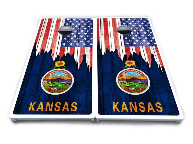 Waterproof - State Flag Designs Hawaii to Maryland - All Weather Boards "Outdoor Solution" 18mm(3/4")Direct UV Printed - Regulation 2' by 4' Cornhole Boards (Set of 2 Boards) Double Thick Legs, with Leg Brace & Dual Support Braces!