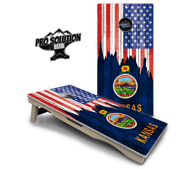 Pro Solution Elite - State Flag Designs Hawaii to Maryland - Professional Tournament Cornhole Boards 3/4" Baltic Birch - Zero Bounce Zero Movement Vertical Interlocking Braces for Extra Weight & Stability +Double Thick Legs +Airmail Blocker