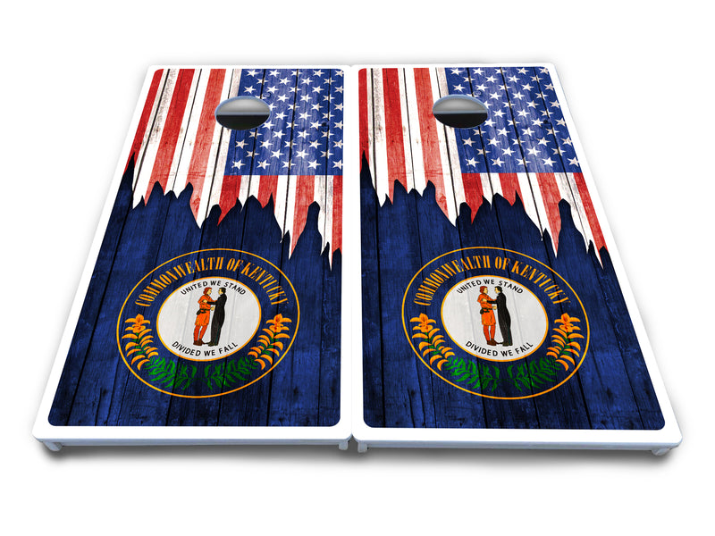 Waterproof - State Flag Designs Hawaii to Maryland - All Weather Boards "Outdoor Solution" 18mm(3/4")Direct UV Printed - Regulation 2' by 4' Cornhole Boards (Set of 2 Boards) Double Thick Legs, with Leg Brace & Dual Support Braces!