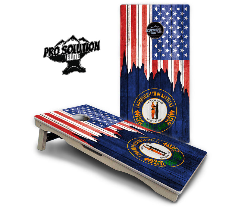 Pro Solution Elite - State Flag Designs Hawaii to Maryland - Professional Tournament Cornhole Boards 3/4" Baltic Birch - Zero Bounce Zero Movement Vertical Interlocking Braces for Extra Weight & Stability +Double Thick Legs +Airmail Blocker