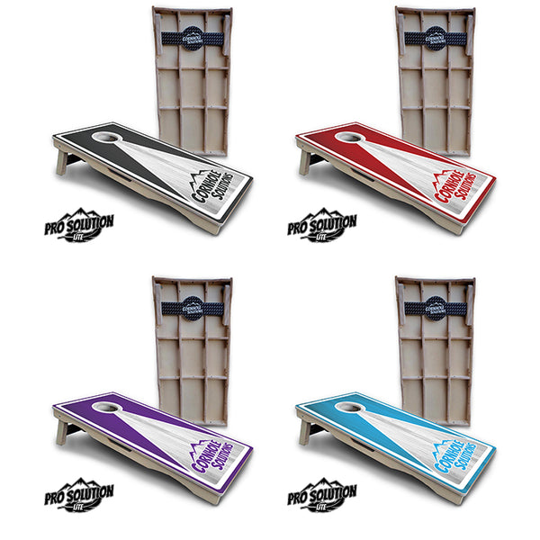 Pro Solution Lite - Keyhole CS Logo Design Options - Professional Tournament Cornhole Boards 3/4" Baltic Birch - Zero Bounce Zero Movement Vertical Interlocking Braces for Extra Weight & Stability +Double Thick Legs +Airmail Blocker