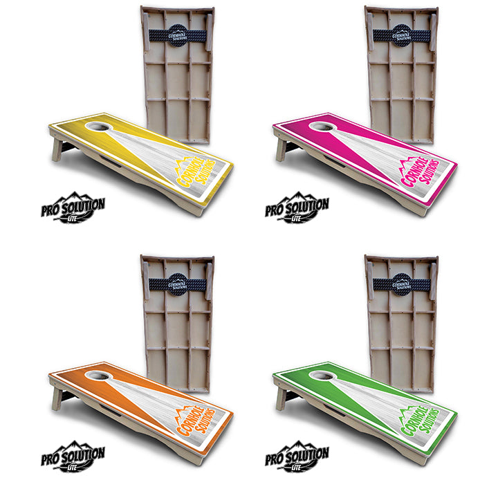 Pro Solution Lite - Keyhole CS Logo Design Options - Professional Tournament Cornhole Boards 3/4" Baltic Birch - Zero Bounce Zero Movement Vertical Interlocking Braces for Extra Weight & Stability +Double Thick Legs +Airmail Blocker