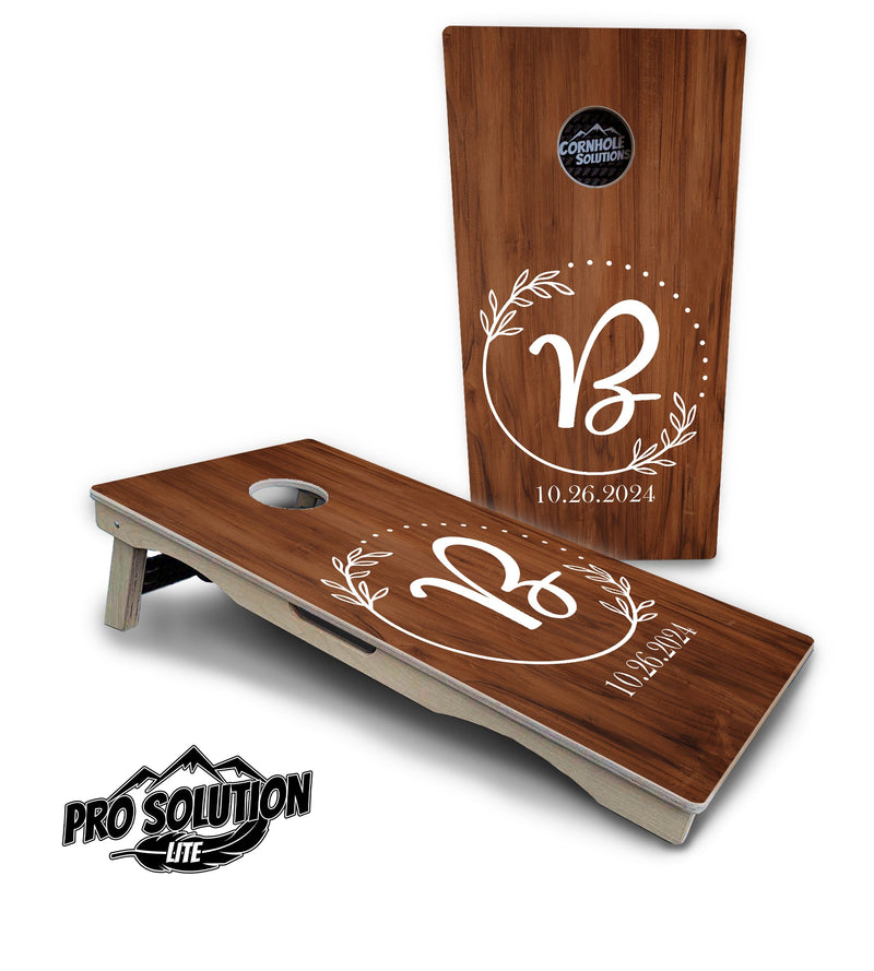 Pro Solution Elite - Laurel Wreath Design - Professional Tournament Cornhole Boards 3/4" Baltic Birch - Zero Bounce Zero Movement Vertical Interlocking Braces for Extra Weight & Stability +Double Thick Legs +Airmail Blocker