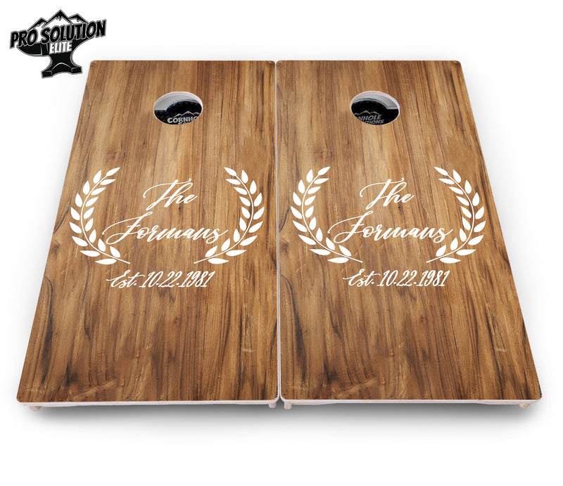 Pro Solution Elite - Laurel Design - Professional Tournament Cornhole Boards 3/4" Baltic Birch - Zero Bounce Zero Movement Vertical Interlocking Braces for Extra Weight & Stability +Double Thick Legs +Airmail Blocker