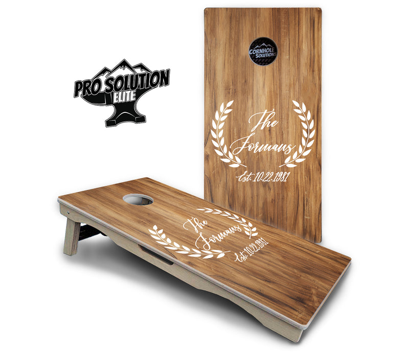 Pro Solution Elite - Laurel Design - Professional Tournament Cornhole Boards 3/4" Baltic Birch - Zero Bounce Zero Movement Vertical Interlocking Braces for Extra Weight & Stability +Double Thick Legs +Airmail Blocker