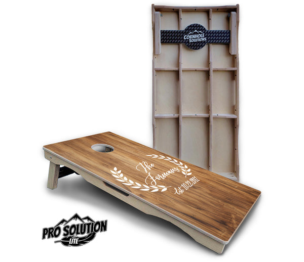 Pro Solution Lite - Laurel Design - Professional Tournament Cornhole Boards 3/4" Baltic Birch - Zero Bounce Zero Movement Vertical Interlocking Braces for Extra Weight & Stability +Double Thick Legs +Airmail Blocker