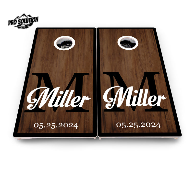 Pro Solution Lite - Wedding Name Letter Set - Professional Tournament Cornhole Boards 3/4" Baltic Birch - Zero Bounce Zero Movement Vertical Interlocking Braces for Extra Weight & Stability +Double Thick Legs +Airmail Blocker