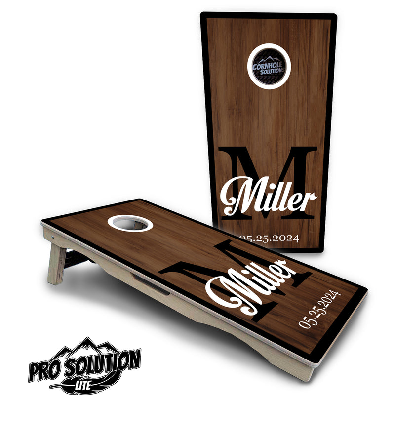 Pro Solution Lite - Wedding Name Letter Set - Professional Tournament Cornhole Boards 3/4" Baltic Birch - Zero Bounce Zero Movement Vertical Interlocking Braces for Extra Weight & Stability +Double Thick Legs +Airmail Blocker