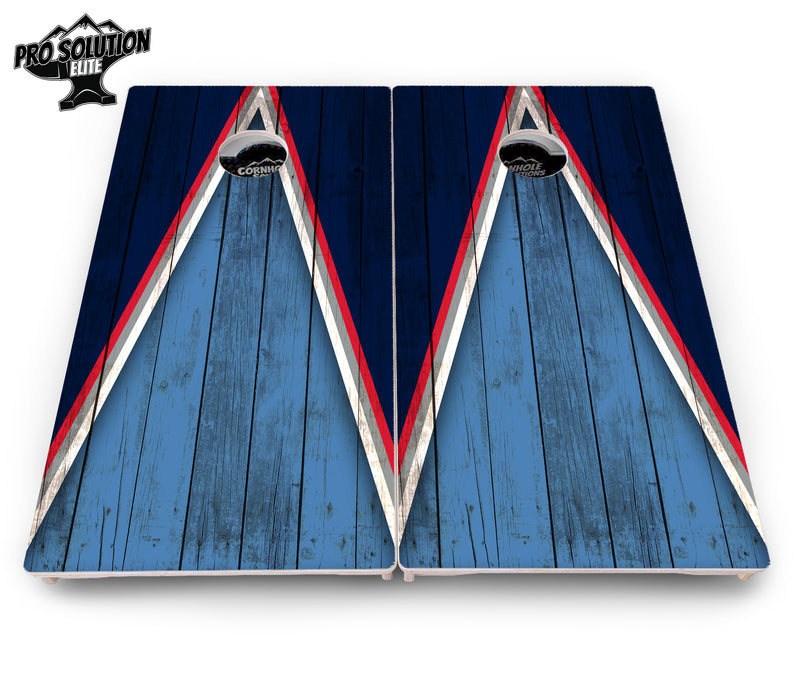 Pro Solution Elite - Team Color Triangle Design Options - Professional Tournament Cornhole Boards 3/4" Baltic Birch - Zero Bounce Zero Movement Vertical Interlocking Braces for Extra Weight & Stability +Double Thick Legs +Airmail Blocker