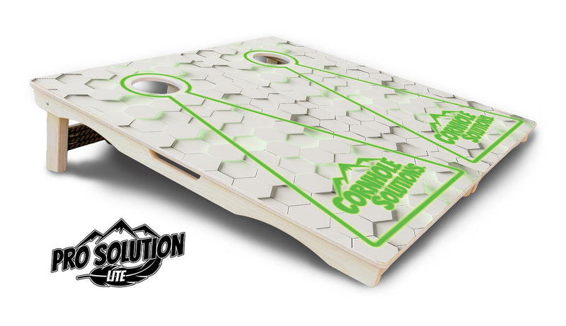 Pro Solution Elite - Glow Hole White Color Options - Professional Tournament Cornhole Boards 3/4" Baltic Birch - Zero Bounce Zero Movement Vertical Interlocking Braces for Extra Weight & Stability +Double Thick Legs +Airmail Blocker