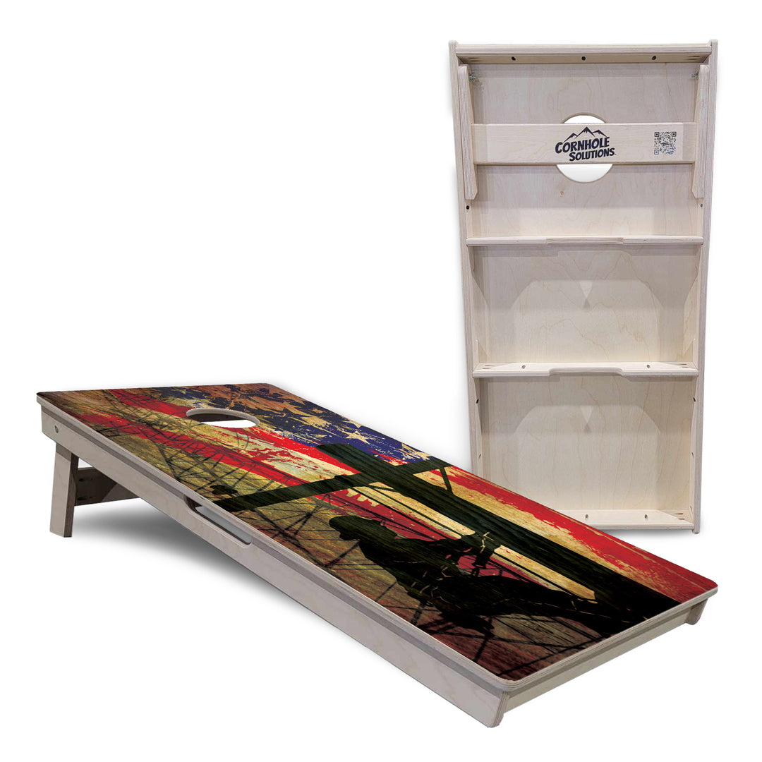 Faded Lineman Flag Cornhole Boards - Professional Tournament Series