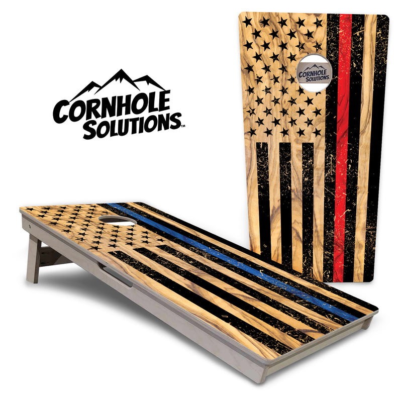 Tournament Boards - Light Wood Flag Design Options - Professional Tournament 2'x4' Regulation Cornhole Set - 3/4″ Baltic Birch + UV Direct Print + UV Clear Coat