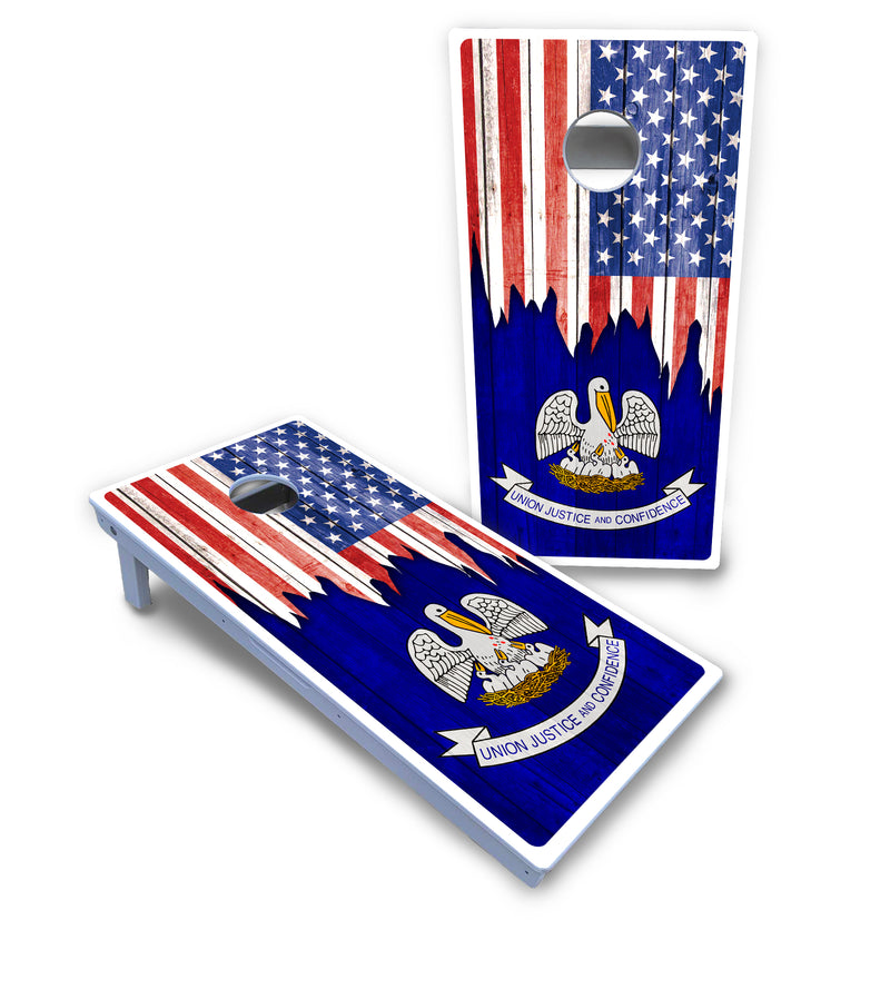 Waterproof - State Flag Designs Hawaii to Maryland - All Weather Boards "Outdoor Solution" 18mm(3/4")Direct UV Printed - Regulation 2' by 4' Cornhole Boards (Set of 2 Boards) Double Thick Legs, with Leg Brace & Dual Support Braces!