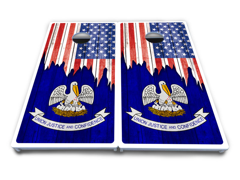 Waterproof - State Flag Designs Hawaii to Maryland - All Weather Boards "Outdoor Solution" 18mm(3/4")Direct UV Printed - Regulation 2' by 4' Cornhole Boards (Set of 2 Boards) Double Thick Legs, with Leg Brace & Dual Support Braces!