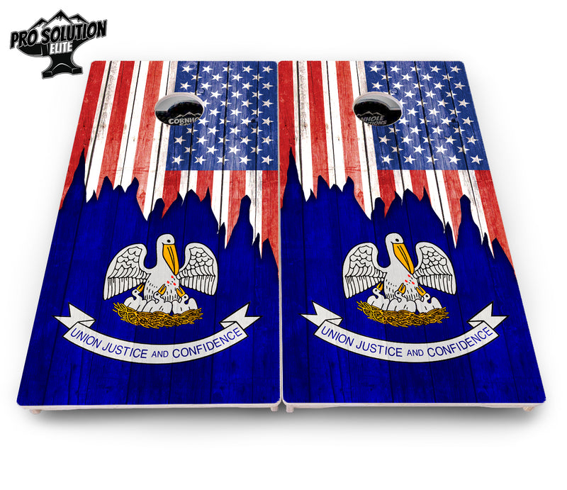 Pro Solution Elite - State Flag Designs Hawaii to Maryland - Professional Tournament Cornhole Boards 3/4" Baltic Birch - Zero Bounce Zero Movement Vertical Interlocking Braces for Extra Weight & Stability +Double Thick Legs +Airmail Blocker