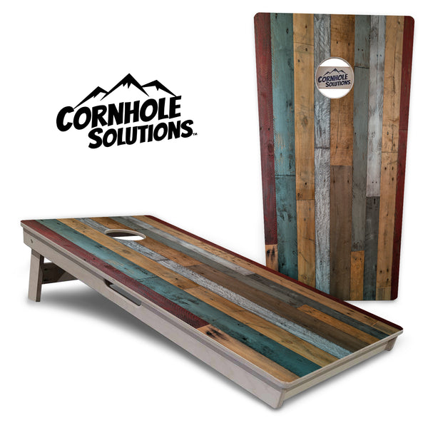 Tournament Boards - Metallic Wood Planks - Professional Tournament 2'x4' Regulation Cornhole Set - 3/4″ Baltic Birch + UV Direct Print + UV Clear Coat