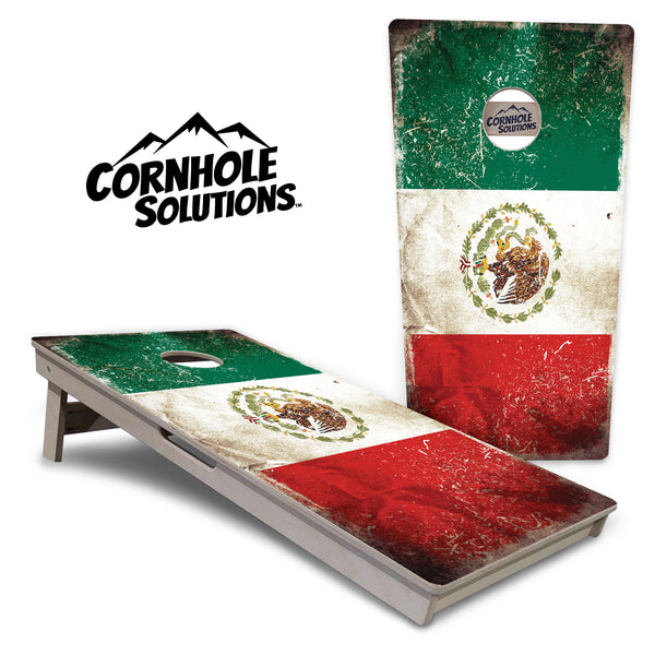 Tournament Boards - Mexico Flag - Professional Tournament 2'x4' Regulation Cornhole Set - 3/4″ Baltic Birch + UV Direct Print + UV Clear Coat