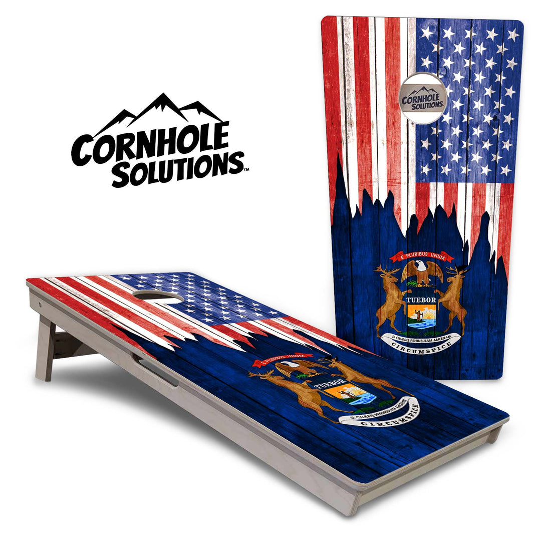 State Flags Massachusetts to New Jersey Cornhole Boards - Professional Tournament Series