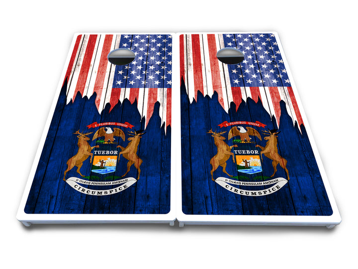 State Flag Designs Massachusetts to New Jersey Cornhole Boards - All Weather Series