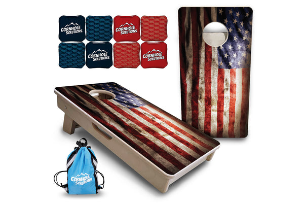 Mini Cornhole 12"x24" Boards - 4" holes - American Flag - 3/4″ Baltic Birch