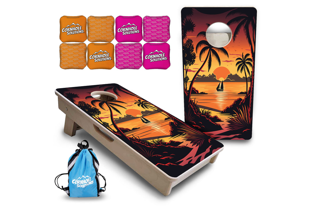 Mini Cornhole Boards - Beach Sunset Designs