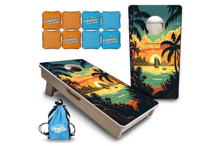 Mini Cornhole Boards - Beach Sunset Designs