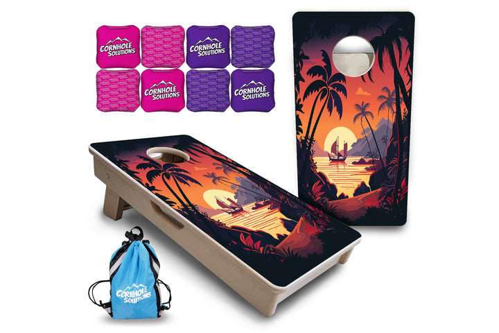 Mini Cornhole Boards - Beach Sunset Designs