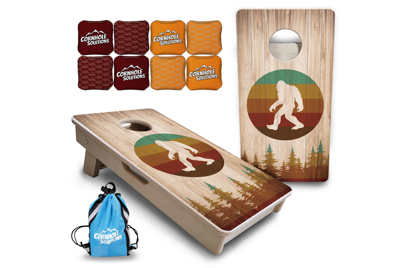 Mini Cornhole 12"x24" Boards - 4" holes - Bigfoot Circle Design - 3/4″ Baltic Birch