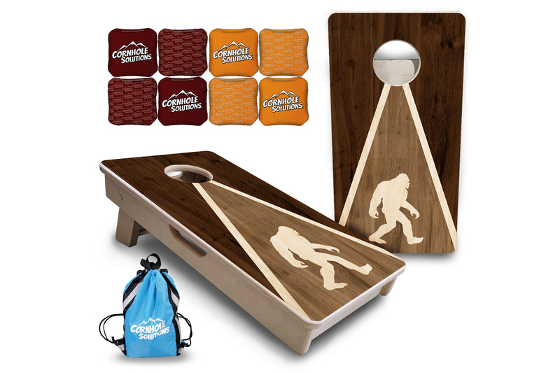 Mini Cornhole 12"x24" Boards - 4" holes - Bigfoot Triangle Design - 3/4″ Baltic Birch