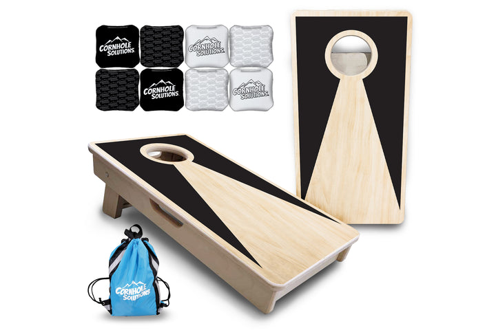 Mini Cornhole Boards - Black/Natural Keyhole