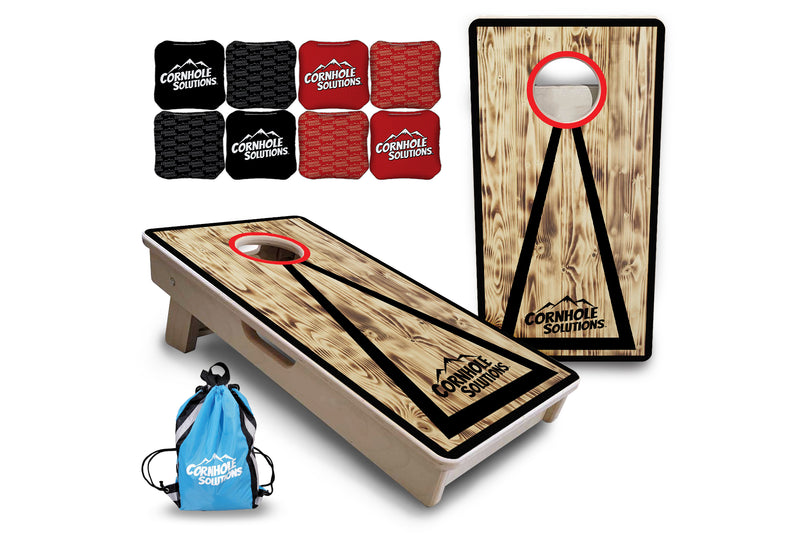 Mini Cornhole 12"x24" Boards - 4" holes - Burnt CS Design - 3/4″ Baltic Birch