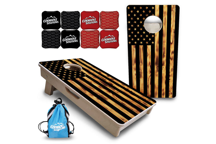 Mini Cornhole Boards - 4" holes - Burnt Flag