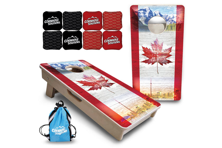 Mini Cornhole Boards - Cananda Mountain Scene