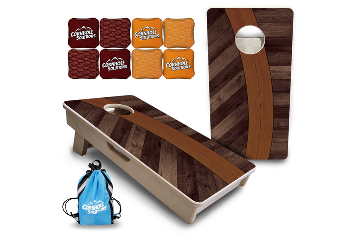 Mini Cornhole Boards - Curved Herringbone