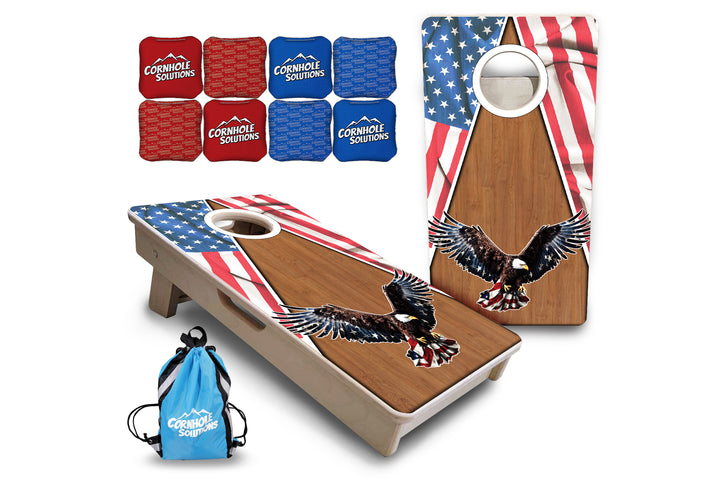 Mini Cornhole Boards - Eagle Triangle Wood
