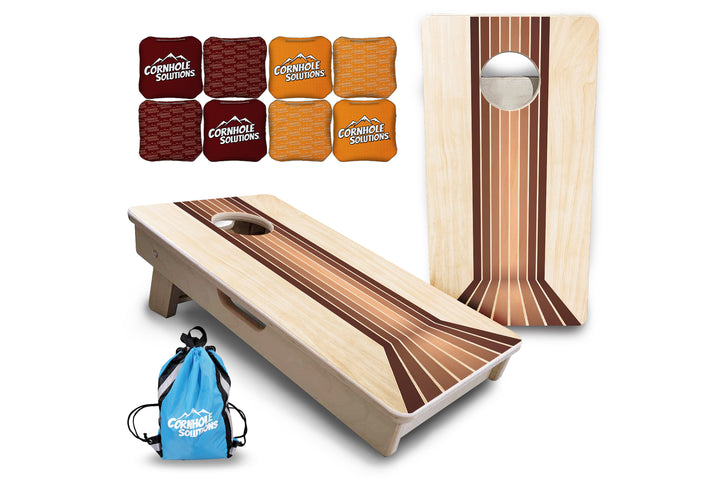 Mini Cornhole Boards - Retro Wood Lines