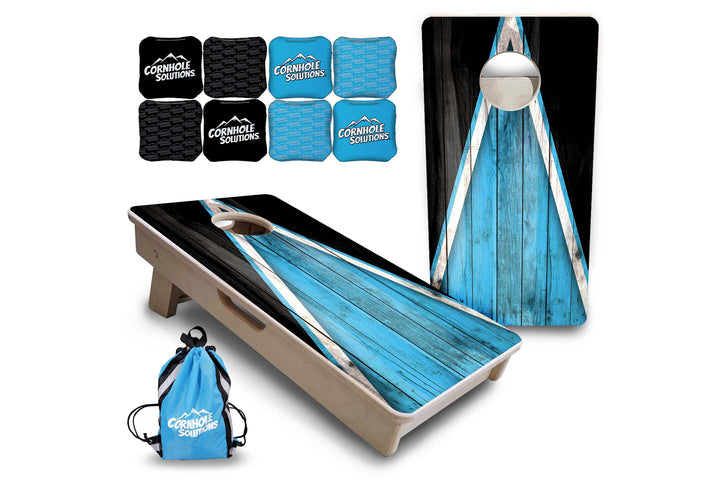Mini Cornhole Boards - Sky Blue Triangle