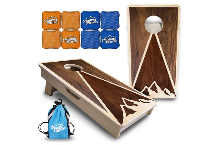 Mini Cornhole Boards - Stained Mountain Scene