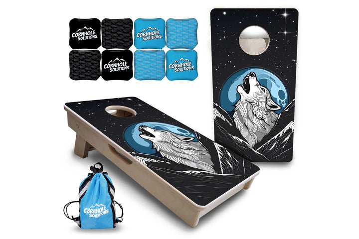 Mini Cornhole Boards - Wolf Howling