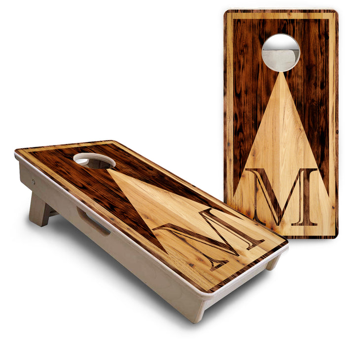 Mini Cornhole Boards - Wooden Triangle Letter