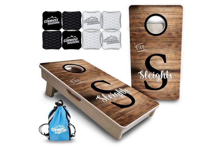 Mini Cornhole Boards - Wood Slat Name