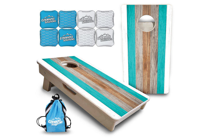 Mini Cornhole Boards - Beach Theme Stripe