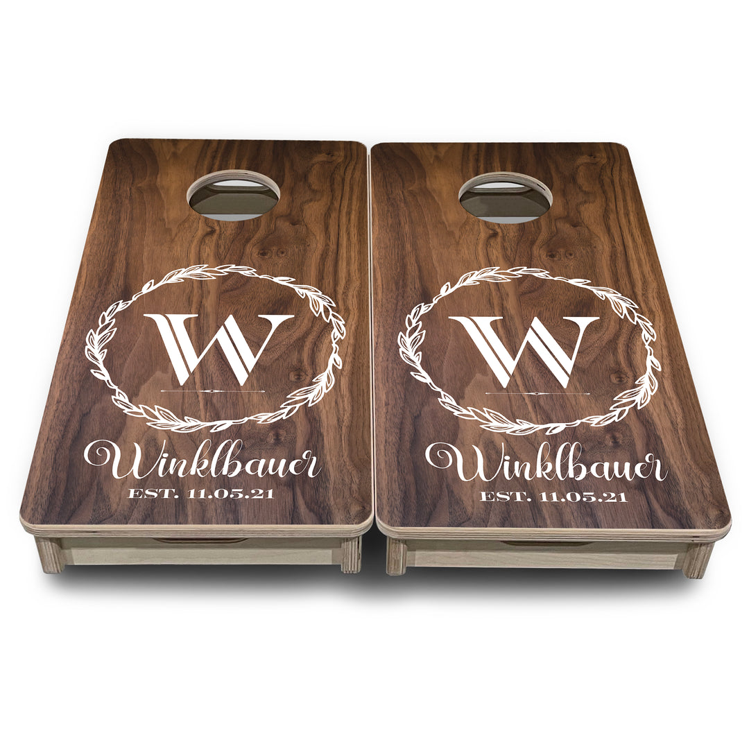 Mini Cornhole Boards - Wreath Design