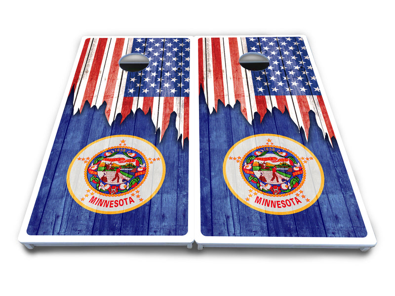 Waterproof - State Flag Designs Massachusetts to New Jersey - All Weather Boards "Outdoor Solution" 18mm(3/4")Direct UV Printed - Regulation 2' by 4' Cornhole Boards (Set of 2 Boards) Double Thick Legs, with Leg Brace & Dual Support Braces!