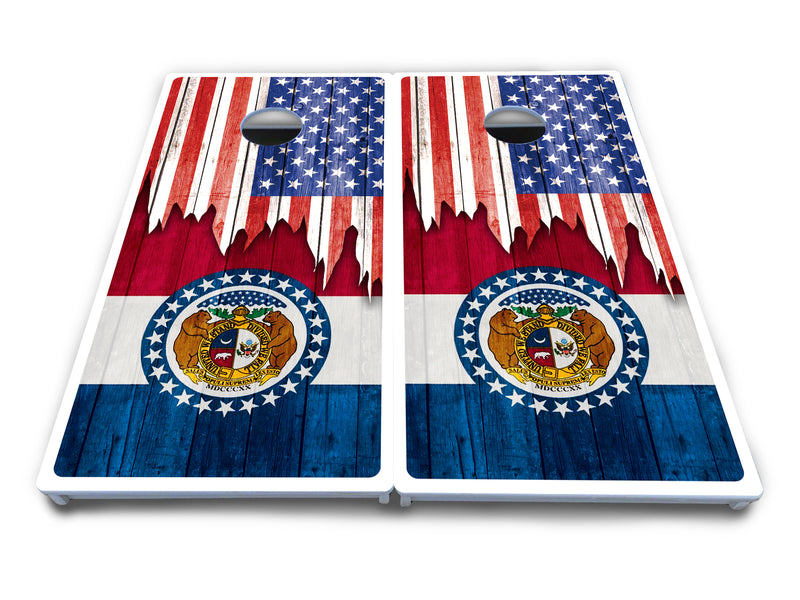 Waterproof - State Flag Designs Massachusetts to New Jersey - All Weather Boards "Outdoor Solution" 18mm(3/4")Direct UV Printed - Regulation 2' by 4' Cornhole Boards (Set of 2 Boards) Double Thick Legs, with Leg Brace & Dual Support Braces!