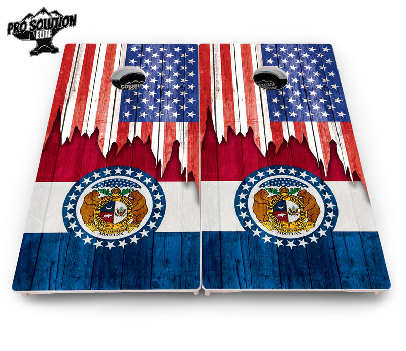 Pro Solution Elite - State Flag Designs Massachusetts to New Jersey - Professional Tournament Cornhole Boards 3/4" Baltic Birch - Zero Bounce Zero Movement Vertical Interlocking Braces for Extra Weight & Stability +Double Thick Legs +Airmail Blocker