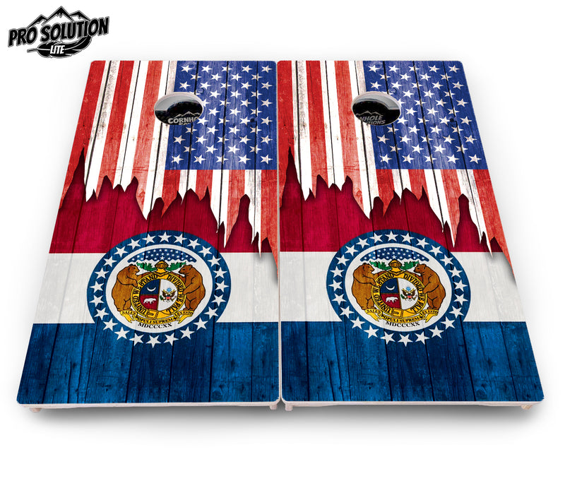 Pro Solution Lite - State Flag Designs Massachusetts to New Jersey - Professional Tournament Cornhole Boards 3/4" Baltic Birch - Zero Bounce Zero Movement Vertical Interlocking Braces for Extra Weight & Stability +Double Thick Legs +Airmail Blocker