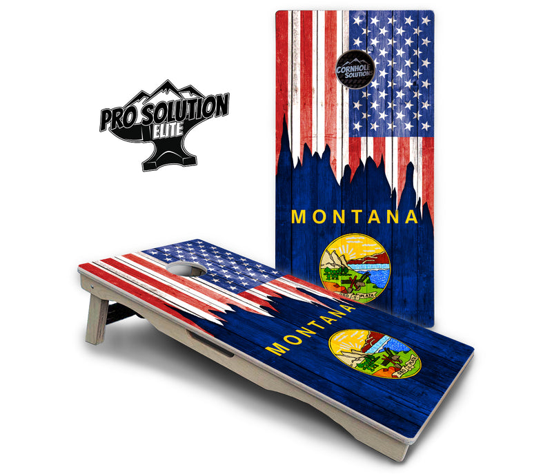 Pro Solution Elite - State Flag Designs Massachusetts to New Jersey - Professional Tournament Cornhole Boards 3/4" Baltic Birch - Zero Bounce Zero Movement Vertical Interlocking Braces for Extra Weight & Stability +Double Thick Legs +Airmail Blocker