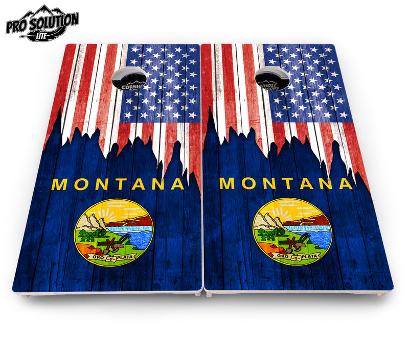 Pro Solution Lite - State Flag Designs Massachusetts to New Jersey - Professional Tournament Cornhole Boards 3/4" Baltic Birch - Zero Bounce Zero Movement Vertical Interlocking Braces for Extra Weight & Stability +Double Thick Legs +Airmail Blocker